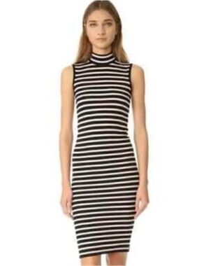 ATM Anthony Thomas Melillo Striped Modal Ribbed Dress Size M Sleeveless